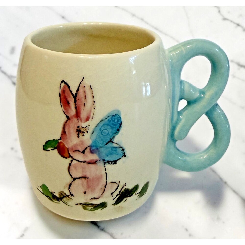 Vintage Baby Mug Easter Cup has Crazing Unbranded No Markings